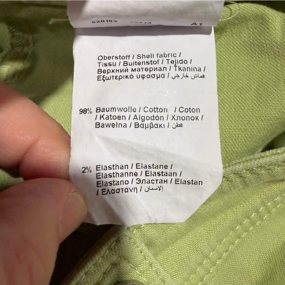 Gerry Weber Light Green Trousers 5-Pocket Design Cotton Blend Stretch Straight - Picture 8 of 9